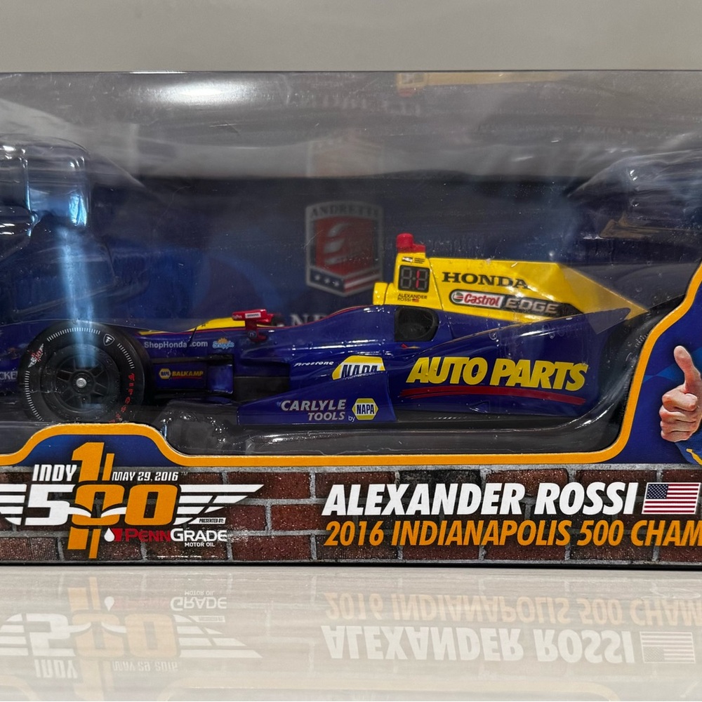 Alexander Rossi 2016 Indy 500 Champion Die-Cast Race Car - Blue & Yellow